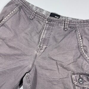 Hurley Mens 36 Cargo Shorts Grey Cotton Multi Pocket Casual